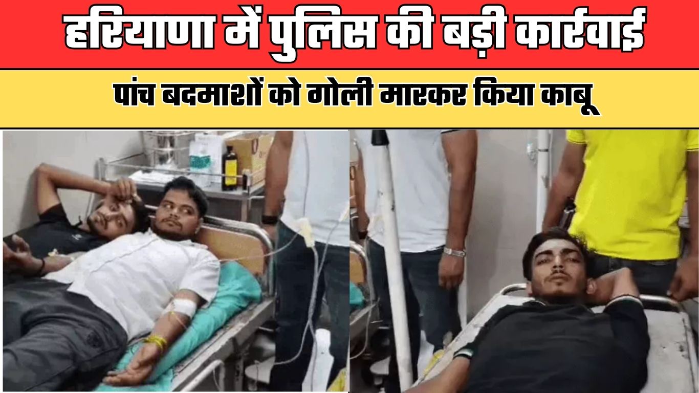 Haryana: हरियाणा में पुलिस की बड़ी कार्रवाई, पांच बदमाशों को गोली मारकर किया काबू