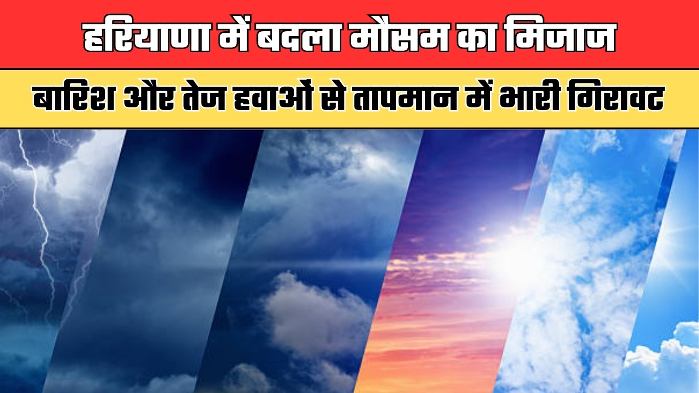 Haryana Weather: हरियाणा में बदला मौसम का मिजाज, बारिश और तेज हवाओं से तापमान में भारी गिरावट