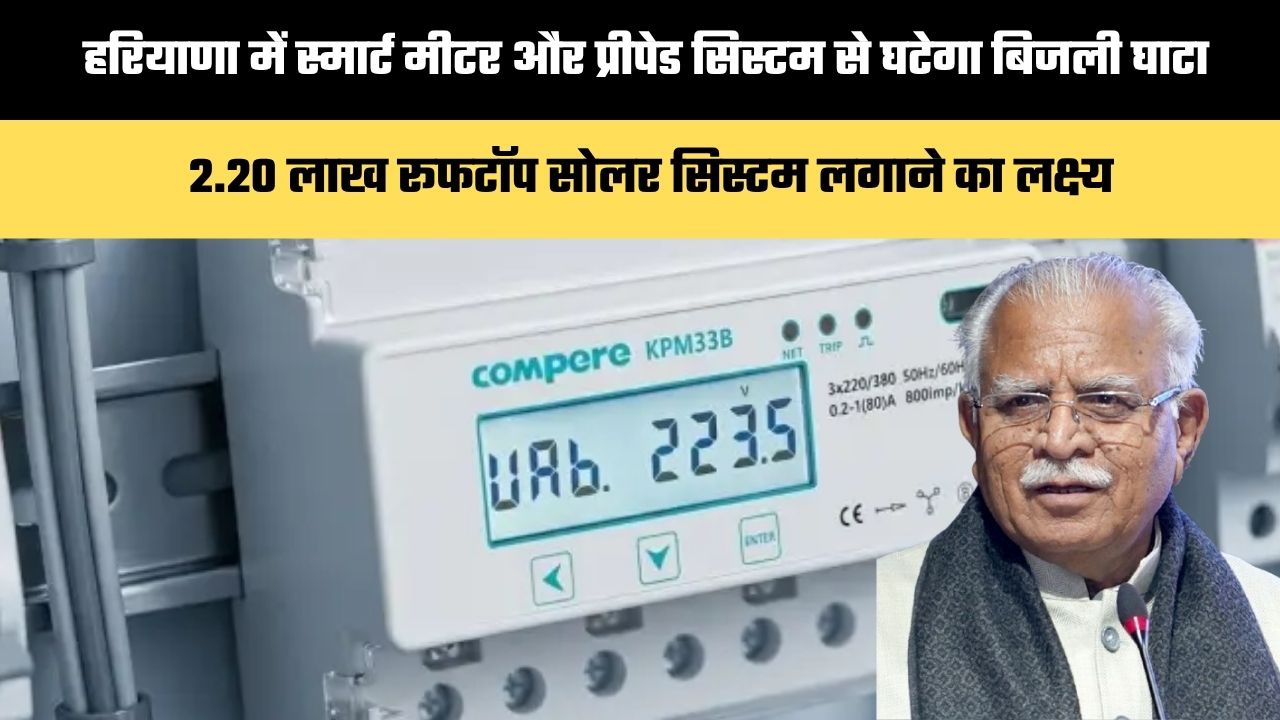 Haryana News: हरियाणा में स्मार्ट मीटर और प्रीपेड सिस्टम से घटेगा बिजली घाटा, 2.20 लाख रूफटॉप सोलर सिस्टम लगाने का लक्ष्य
