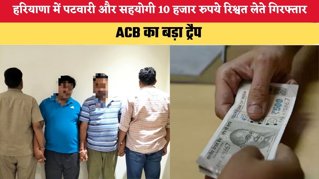 हरियाणा के हांसी में पटवारी और उसका सहयोगी 10 हजार रुपये की रिश्वत लेते हुए गिरफ्तार, ACB का बड़ा ट्रैप