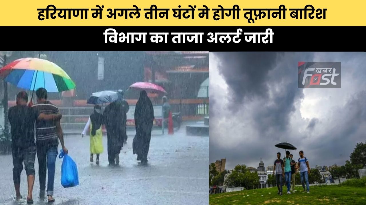 Haryana Weather : हरियाणा में अगले तीन घंटों मे होगी तूफ़ानी बारिश,  विभाग का ताजा अलर्ट जारी