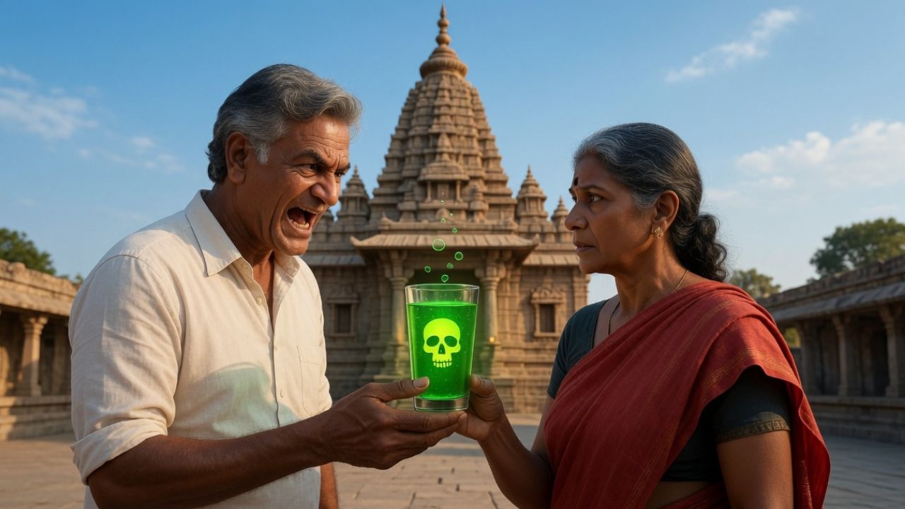 मंदिर के नाम पर रची मौत की खौफनाक साजिश, पत्नी को प्रसाद बताकर पिलाया जहरीला जूस