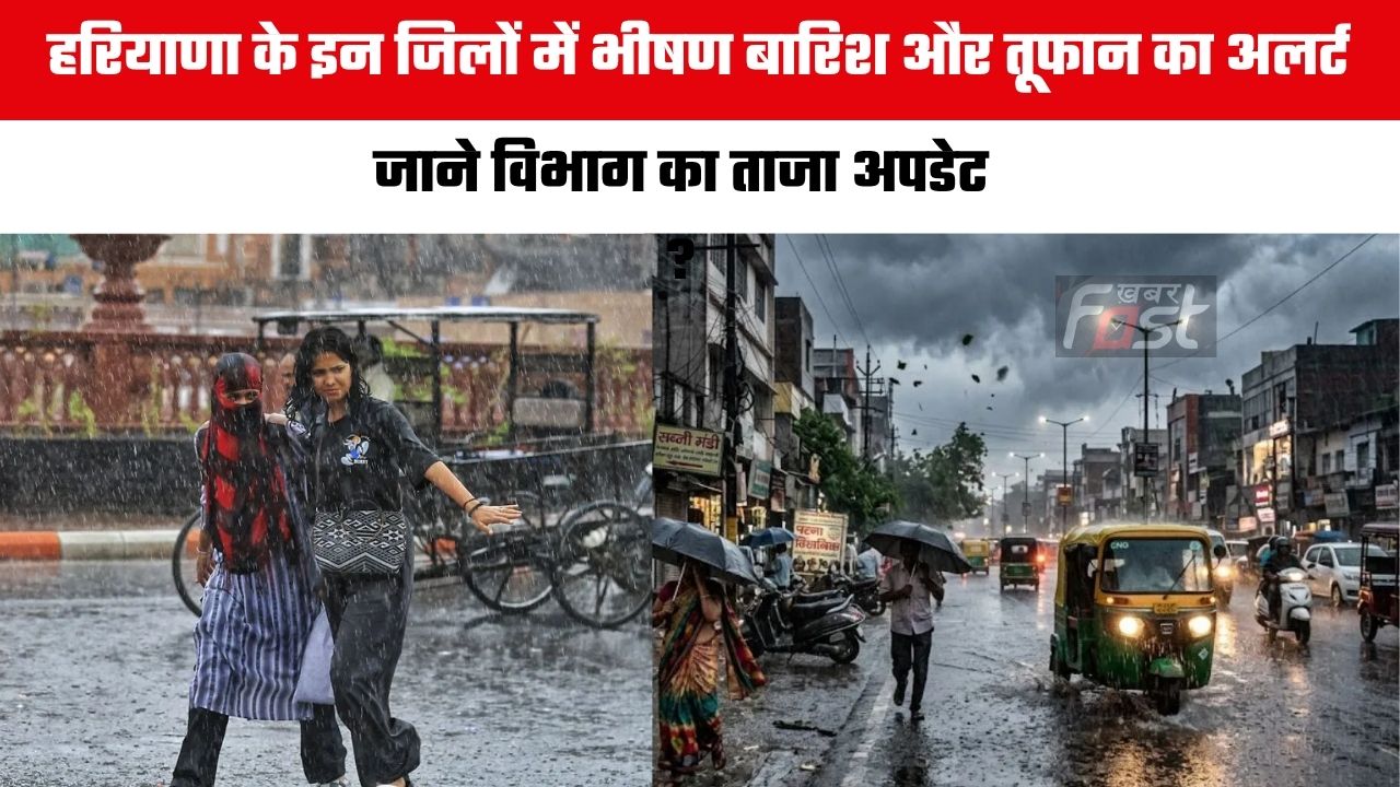 Haryana Weather : हरियाणा के इन जिलों में भीषण बारिश और तूफान का अलर्ट, जाने विभाग का ताजा अपडेट ?