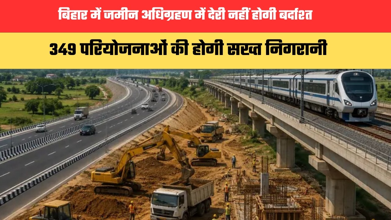 बिहार में जमीन अधिग्रहण में देरी नहीं होगी बर्दाश्त, 349 परियोजनाओं की होगी सख्त निगरानी
