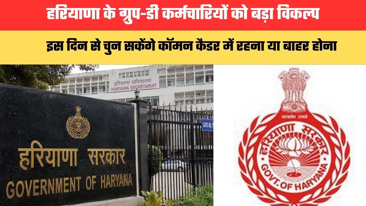 हरियाणा के ग्रुप-डी कर्मचारियों को बड़ा विकल्प, इस दिन से चुन सकेंगे कॉमन कैडर में रहना या बाहर होना