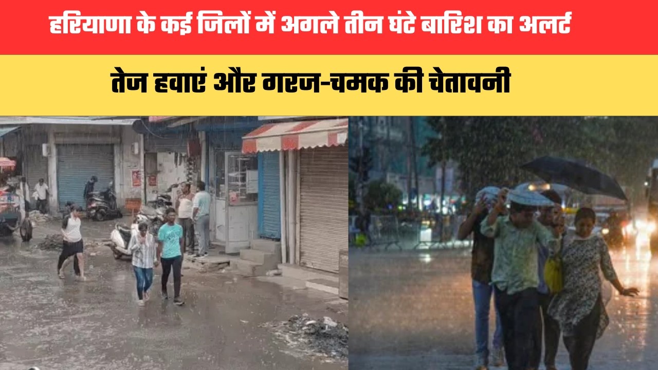 हरियाणा के कई जिलों में अगले तीन घंटे बारिश का अलर्ट, तेज हवाएं और गरज-चमक की चेतावनी