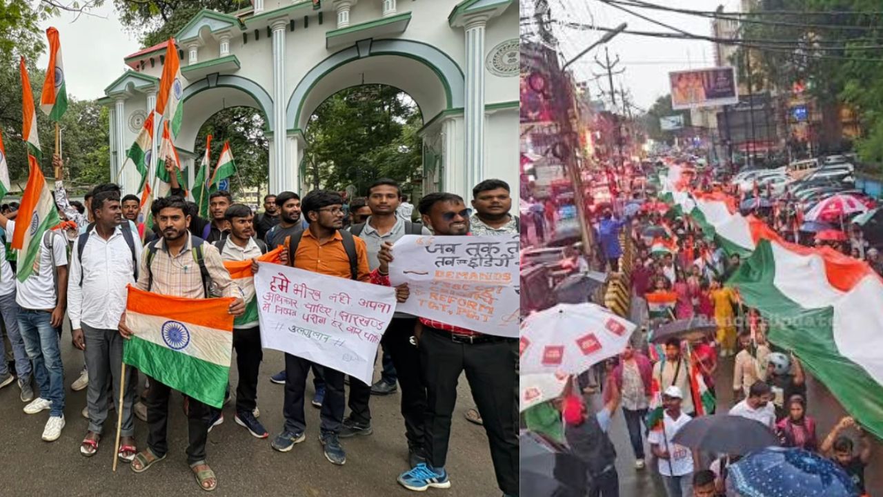 Jharkhand Student Protest: रांची विधानसभा की ओर बढ़ रहे छात्र, पार किए 3 बैरिकेड्स; देवेंद्र महतो एंबुलेंस में सवार
