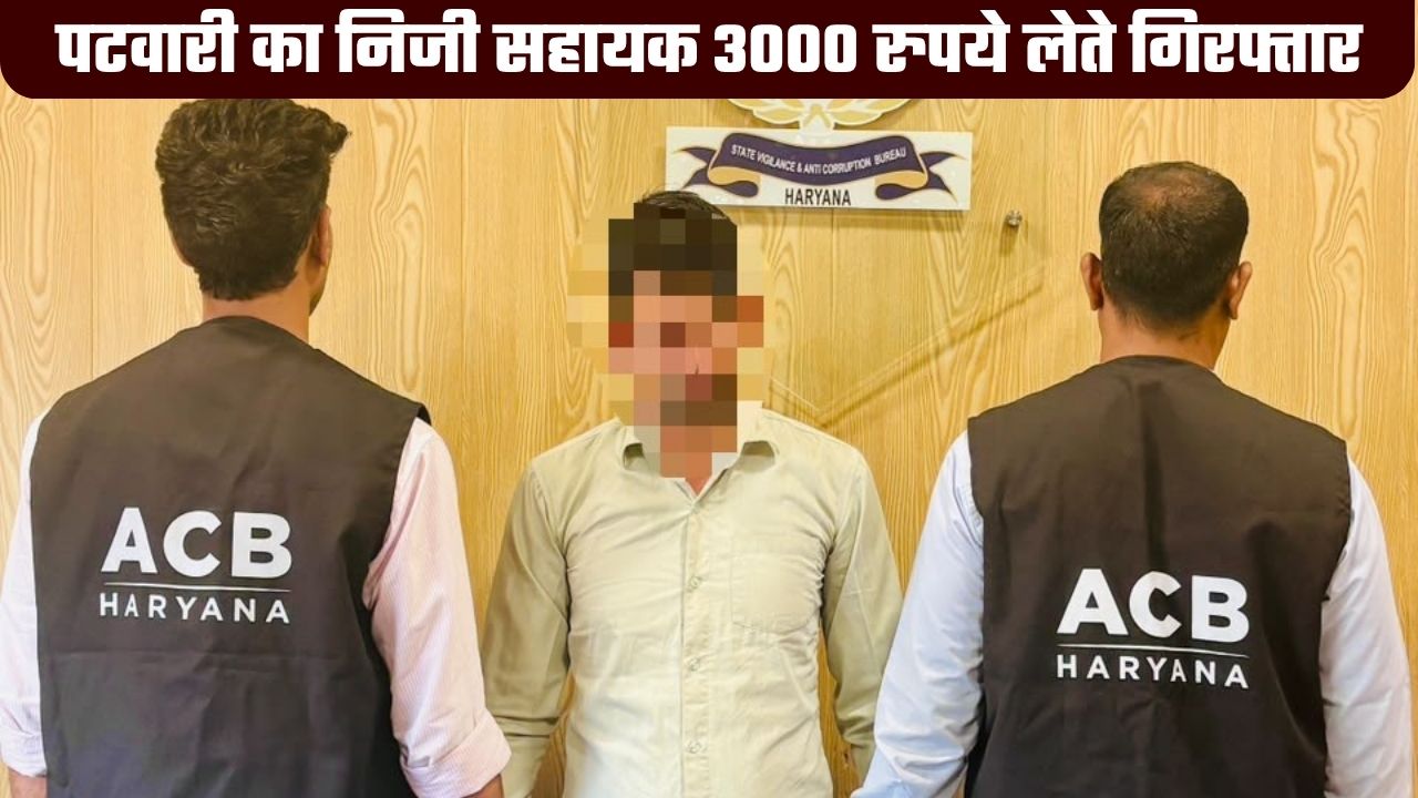 हरियाणा में हल्का पटवारी के नाम पर मांगी 10 हजार की रिश्वत, 3000 रुपये लेते धरा गया निजी सहायक