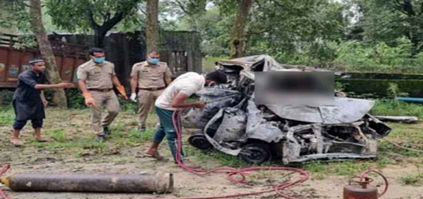 अंबाला देहरादून हाईवे पर हुआ बड़ा हादसा, जिंदा जल गए 4 लोग