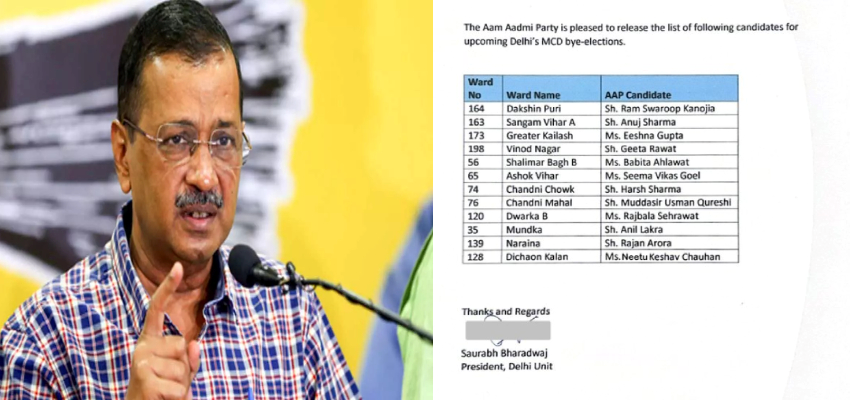 AAP ने जारी की MCD उपचुनाव की उम्मीदवार सूची, 12 वार्डों से मैदान में उतारे ये चेहरे