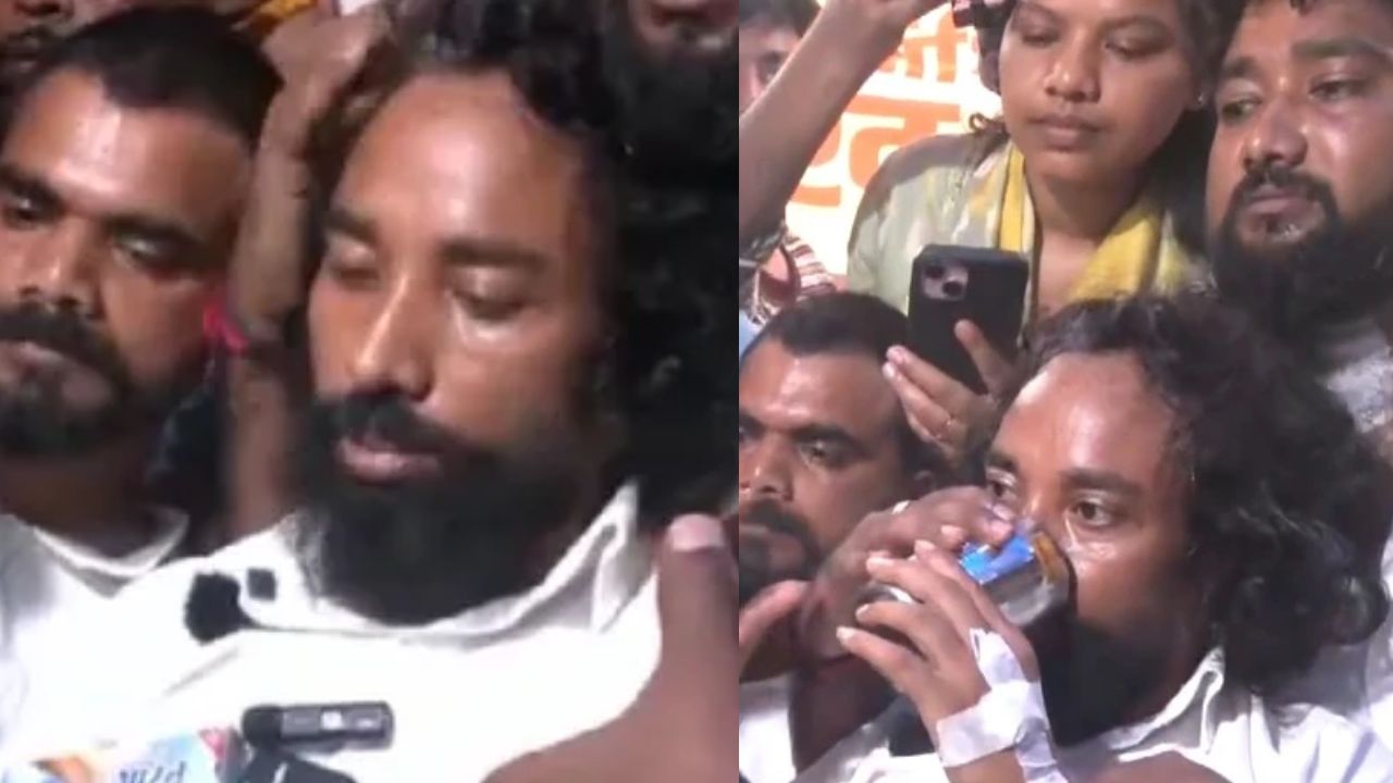 परीक्षा में धांधली के खिलाफ अनशन पर बैठे देवेंद्र महतो ने तोड़ा वाटर फास्ट, सोनम वांगचुक की अपील पर पिया पानी