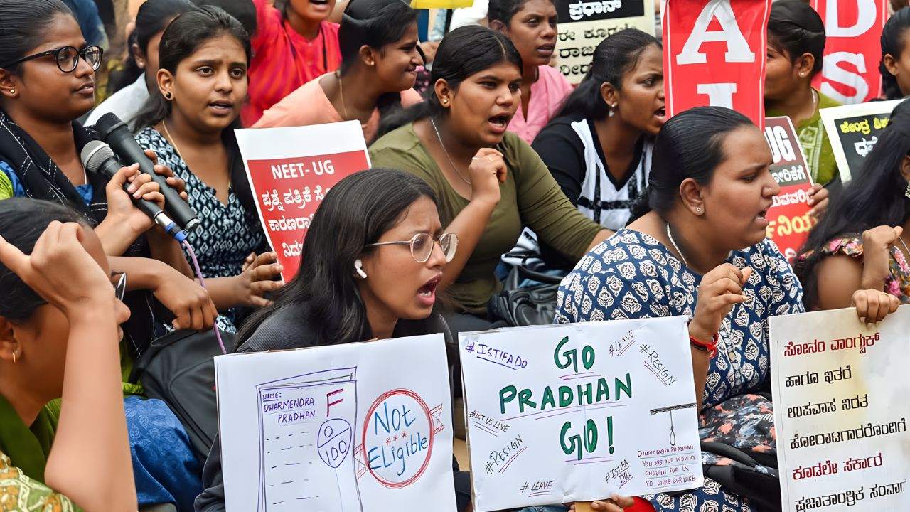 सरकार और दिल्ली पुलिस के खिलाफ नारेबाजी, सड़कें भी की जाम; NEET पेपर लीक के खिलाफ छात्र प्रदर्शनकारियों का उग्र प्रदर्शन