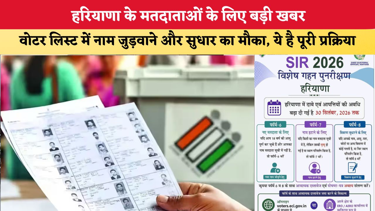 हरियाणा के मतदाताओं के लिए बड़ी खबर, वोटर लिस्ट में नाम जुड़वाने और सुधार का मौका, ये है पूरी प्रक्रिया
