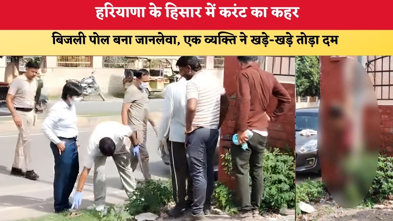 हरियाणा के हिसार में करंट का कहर, बिजली पोल बना जानलेवा; एक व्यक्ति ने खड़े-खड़े तोड़ा दम