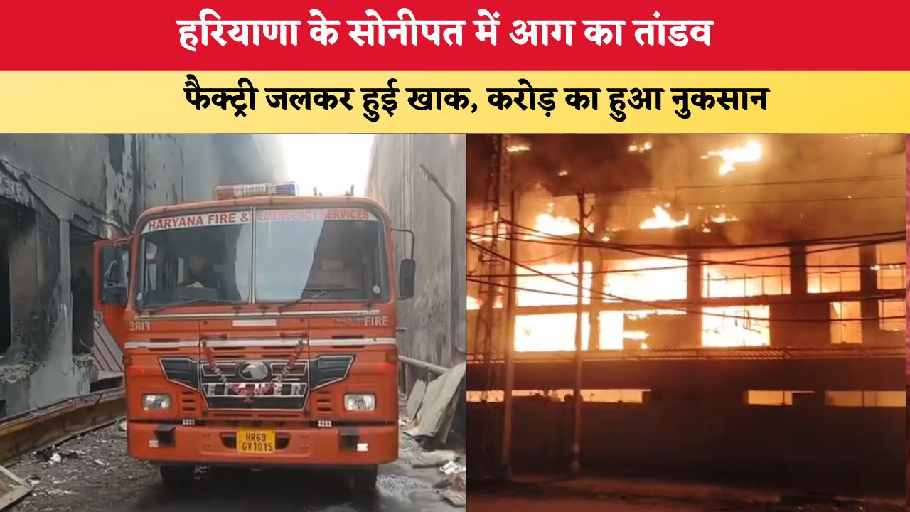 Haryana News: सोनीपत में भीषण आग का तांडव, फैक्ट्री जलकर खाक; करोड़ों का नुकसान