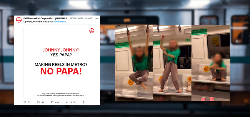‘...REELS IN METRO NO PAPA’! दिल्ली  मेट्रो में रील्स बनाया अब पड़ सकता है भारी, DMRCने उठाया ये बड़ा कदम