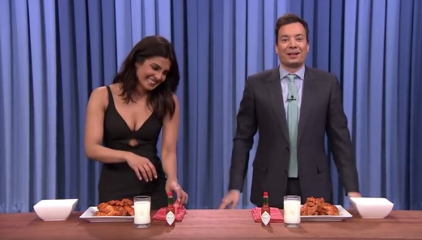 जिम्मी फेलन को चिकन खाने में प्रियंका ने दी शिकस्त