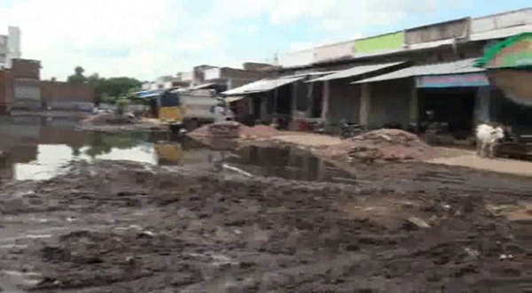 मेवात : सब्जी मंडी के परिसर में गंदे पानी की वजह से लोग परेशान