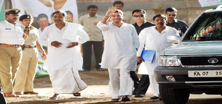 चार दिवसीय कर्नाटक दौरे पर राहुल गांधी।