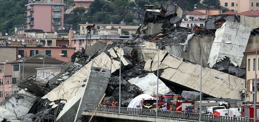 इटली में पुल ढ़हने से 12 महीने की इमर्जेंसी।