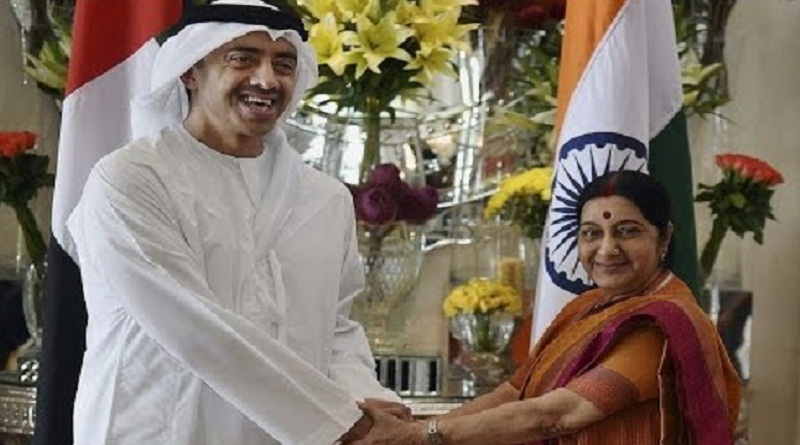 अबू धाबी के दौरे पर विदेश मंत्री सुषमा स्वराज