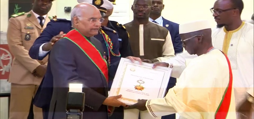 राष्ट्रपति रामनाथ कोविंद को मिला 'नेशनल ऑर्डर ऑफ मेरिट' पुरस्कार