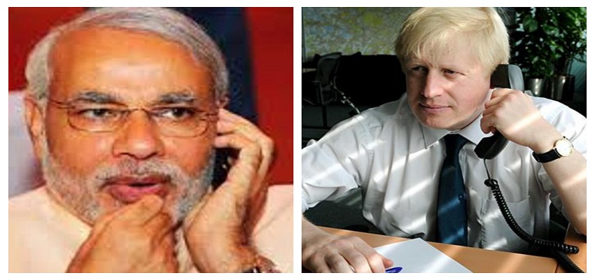 पीएम मोदी ने फोन पर की ब्रिटेन के पीएम बोरिस जॉनसन से बात