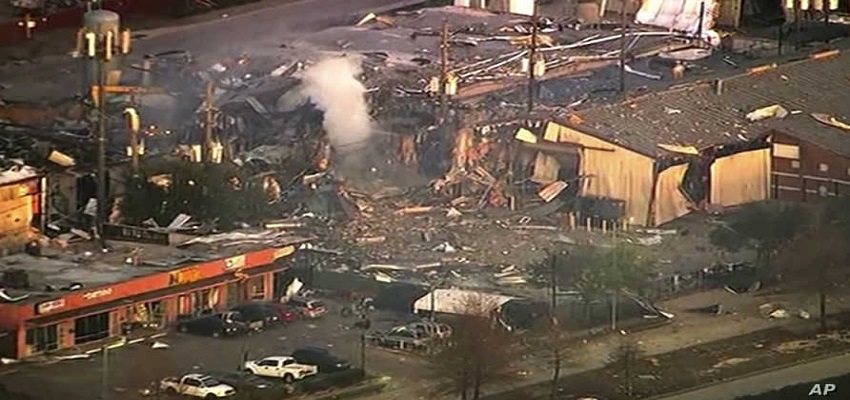 अमेरिका के ह्यूस्टन शहर में जोरदार धमाका