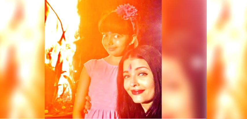 Holi Celebration in Bollywood: ऐश्वर्या के साथ आराध्या की फोटो वायरल, बिग बी के घर हुआ होलिका दहन