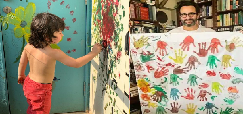Saif Ali Khan Kareena Kapoor Painting With Son Taimur- सैफ अली खान ने पत्नी करीना कपूर और बेटे तैमूर खान के साथ मिलकर बनाई पेंटिंग,करीना ने सोशल मीडिया पर शेयर की फोटो
