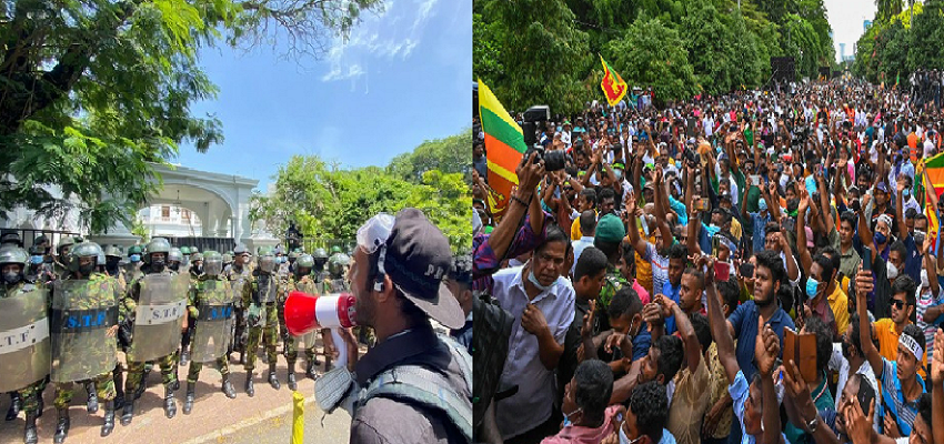 श्रीलंका में इमरजेंसी का ऐलान, सेना ने प्रदर्शनकारियों के आगे डाले हथियार