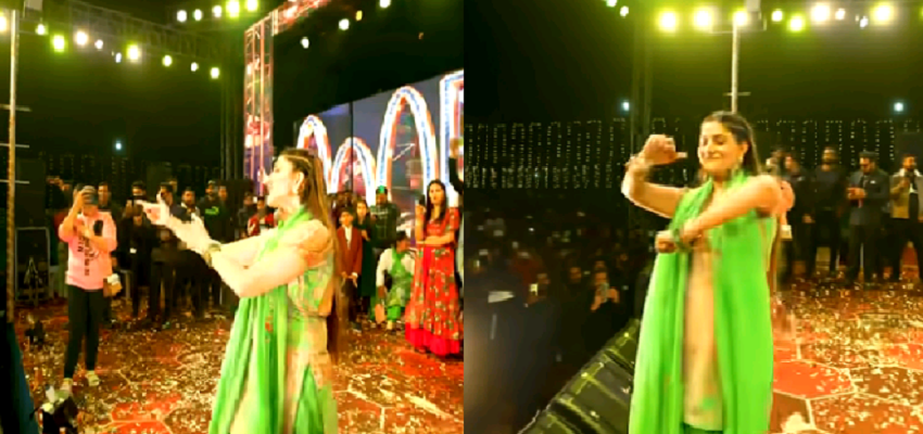 सपना चौधरी ने स्टेज पर लगाई आग, हरियाणवी गाने पर इस तरह थिरकती नजर आई अदाकारा