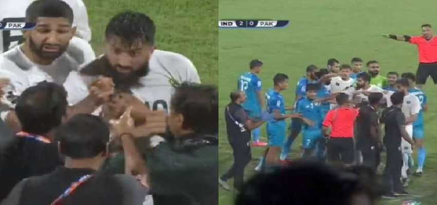 IND vs PAK SAFF Championship: मैच के दौरान भारतीय कोच से भिड़े पाकिस्तानी खिलाड़ी, रेफरी ने दी बड़ी सजा