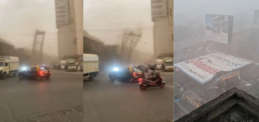 मुंबई में तूफान का कहर, पत्तों की तरह गिरे लोहे की सीढ़ियां और बिल बोर्ड; कई उड़ानें डायवर्ट