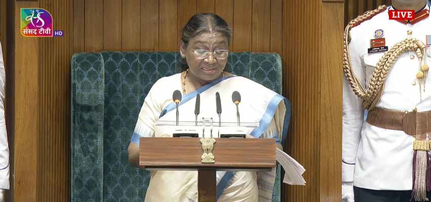 President Droupadi Murmu Speech: संसद में राष्ट्रपति द्रौपदी मुर्मू का अभिभाषण, ‘आने वाले बजट में ऐतिहासिक कदम दिखेंगे'
