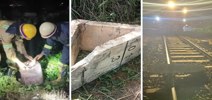 एलजीपी सिलेंडर के बाद अब रेलवे ट्रैक पर मिला सीमेंट का पत्थर, महाराष्ट्र में भी ट्रेन को पलटाने की साजिश