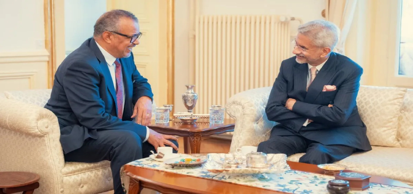 वैश्विक स्वास्थ्य पहल में सबसे आगे भारत,  WHO प्रमुख से मिले जयशंकर