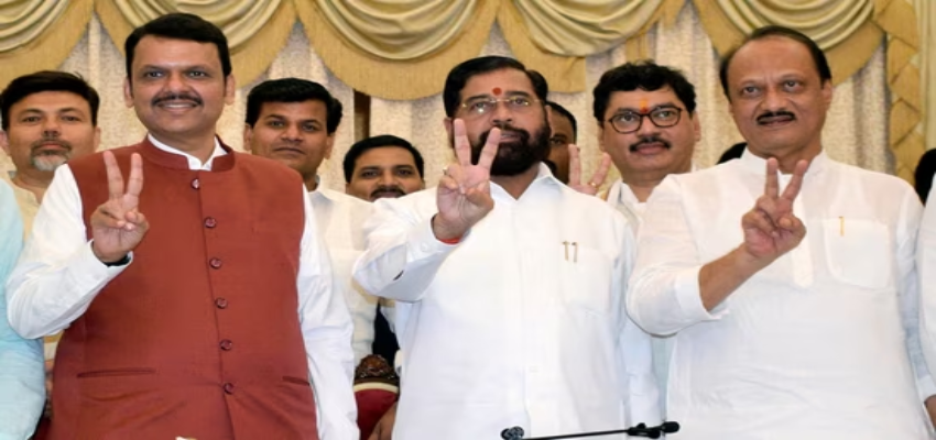 देवेंद्र फडणवीस तीसरी बार महाराष्ट्र के मुख्यमंत्री बने, एकनाथ शिंदे और अजित पवार ने डिप्टी सीएम पद की शपथ ली