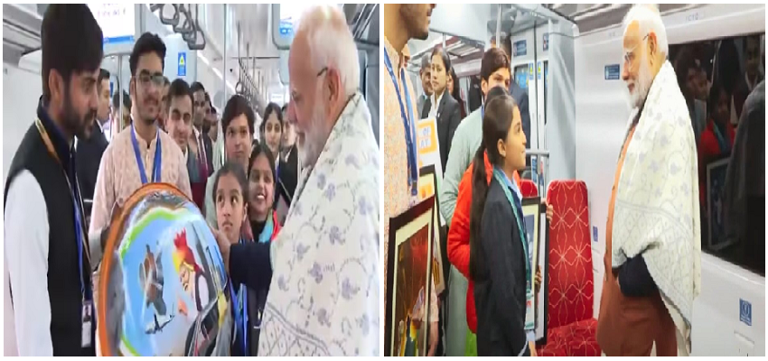 रैपिड रेल में PM मोदी ने किया सफर, न्यू अशोक नगर में किया नमो भारत कॉरिडोर का शुभारंभ