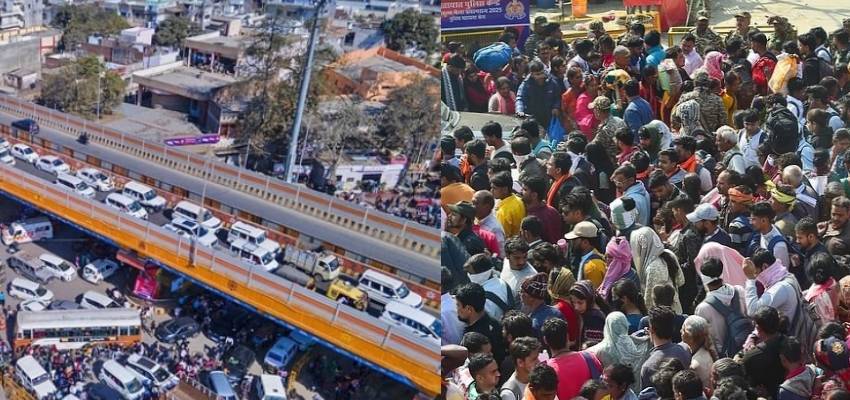माघ पूर्णिमा से पहले भयंकर जाम में फंसे श्रद्धालु, कई किलोमीटर तक पैदल चलने पर मजबूर हुए लोग