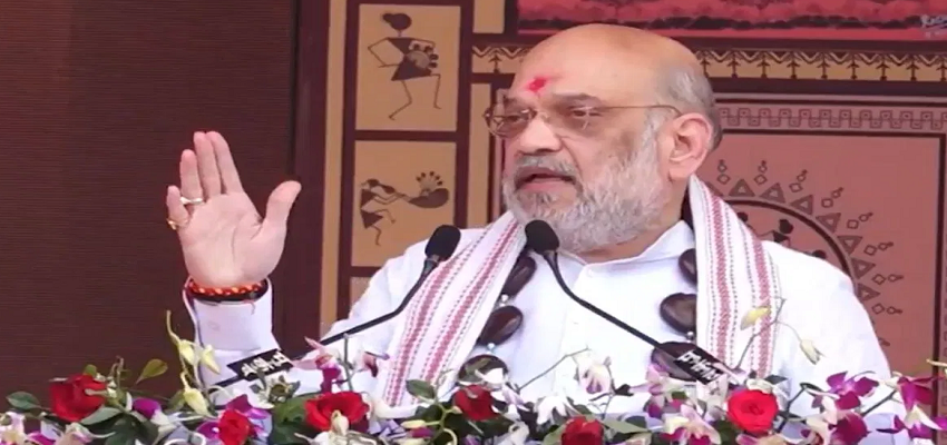 दंतेवाड़ा में गरजे अमित शाह, बोले - चैत्र नवरात्र तक नक्सलियों का होगा सफाया