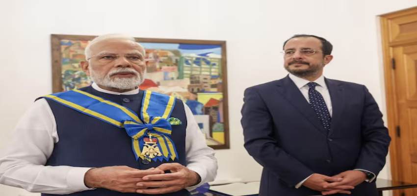 साइप्रस में पीएम मोदी को मिला सर्वोच्च सम्मान, कहा- 140 करोड़ भारतवासियों का सम्मान है।