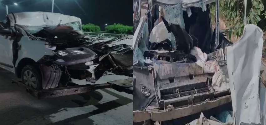 Greater Noida Road Accident: ग्रेटर नोएडा में तेज रफ्तार का कहर, ट्रक के अंदर जा घुसी कार;  3 लोगों की मौत