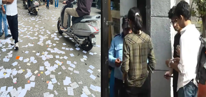 DUSU मतदान के दौरान HC के आदेश का हुआ उल्लंघन, सड़क पर जगह-जगह उड़े प्रिंटेड पोस्टर