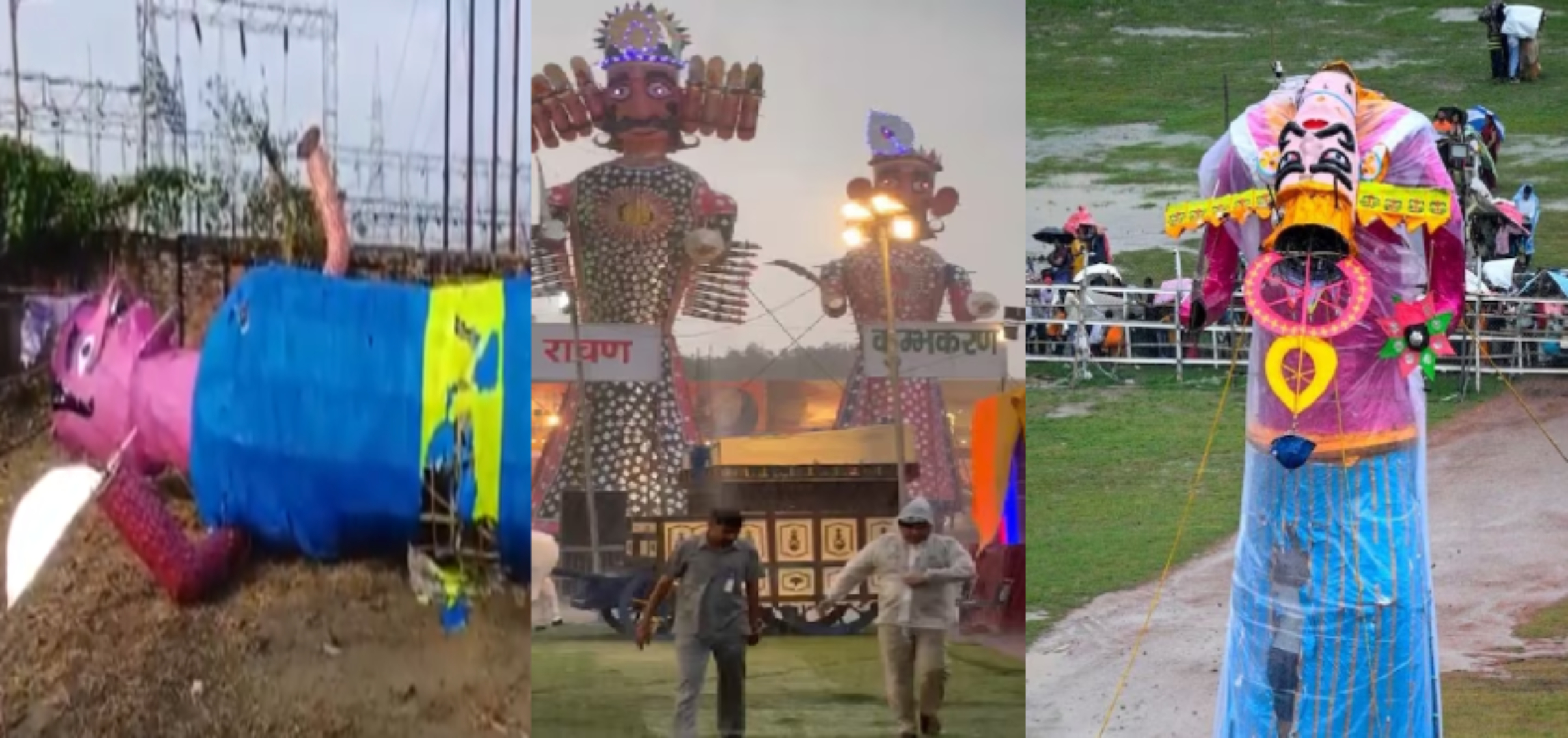 अचानक बारिश ने रामलीला के रंग में डाला भंग, दिल्ली-NCR से पटना तक इन शहरों में भीगकर गिर गए पुतले
