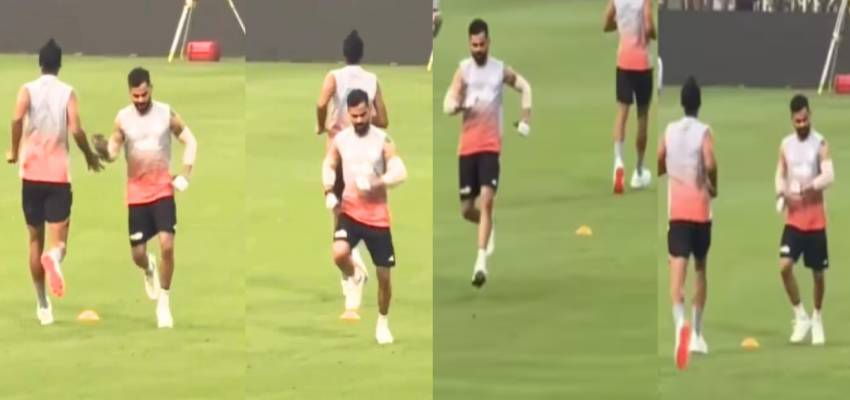 
									ट्रेनिग  सेशन में कोहली की मस्ती...अर्शदीप सिंह के स्टाइल में दिखे विराट, फैंस भी हुए हंसी से लोटपोट