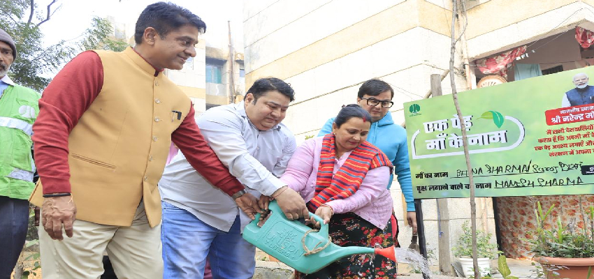 एक पेड़ मां के नाम अभियान...NDMC उपाध्यक्ष कुलजीत सिंह चहल ने समर्थन, पालिका ग्राम में हुआ विशेष वृक्षारोपण