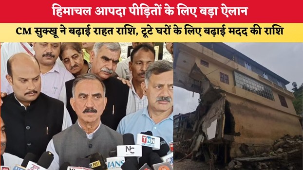 हिमाचल आपदा पीड़ितों के लिए बड़ा ऐलान, CM सुक्खू ने बढ़ाई राहत राशि; टूटे घरों के लिए बढ़ाई मदद की राशि